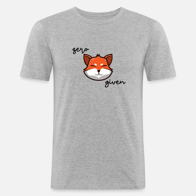 Zero Fox given - Männer Slim Fit T-Shirt - Grau meliert