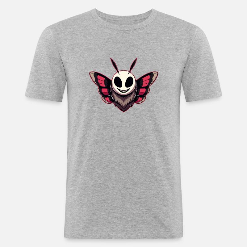 Böse Motte - Mothman Cryptid - Männer Slim Fit T-Shirt - Grau meliert