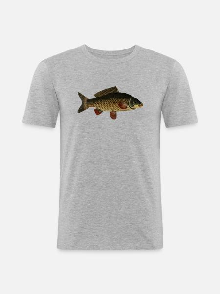 fish107 - T-shirt près du corps Homme - gris chiné