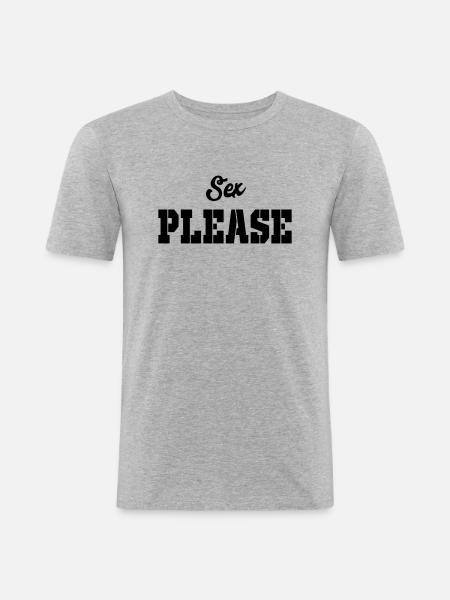 sex please - Men's Slim Fit T-Shirt - heather grey