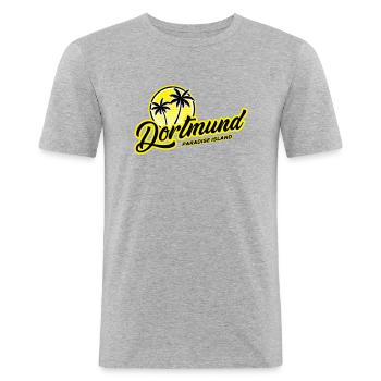 Dortmund - Männer Slim Fit T-Shirt - Grau meliert - Vorne - Nik (191cm)
