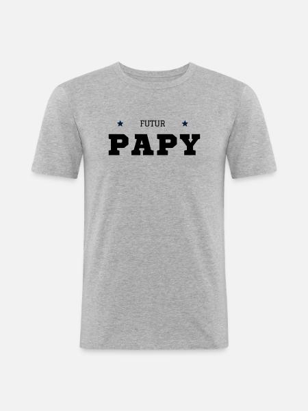 Futur papy - T-shirt près du corps Homme - gris chiné