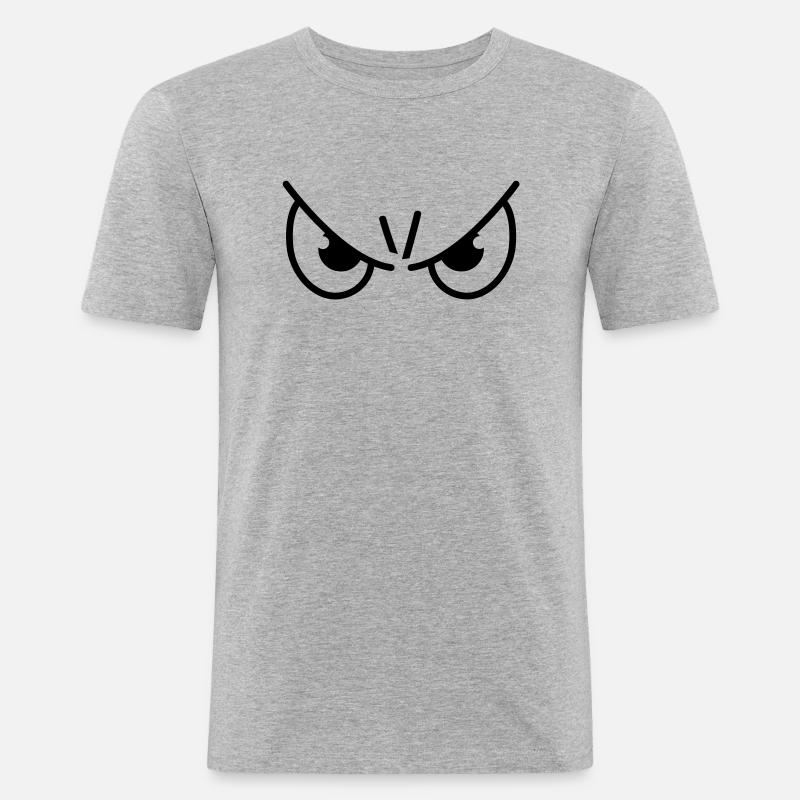 bad_face____f1 - Männer Slim Fit T-Shirt - Grau meliert
