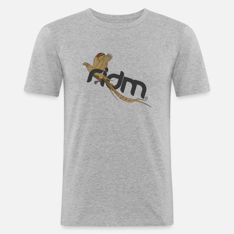 ridm rasta pheasant - Männer Slim Fit T-Shirt - Grau meliert