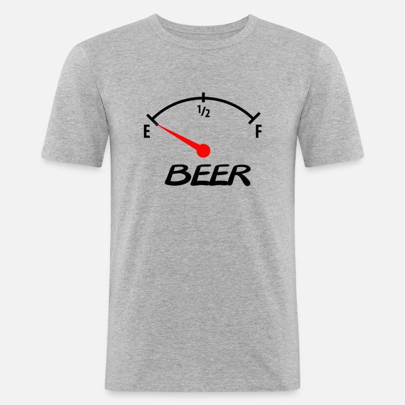 beer - Männer Slim Fit T-Shirt - Grau meliert