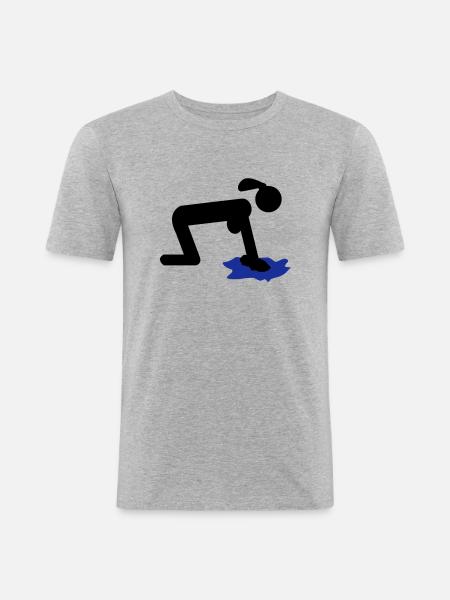 putzen putzfrau - Männer Slim Fit T-Shirt - Grau meliert