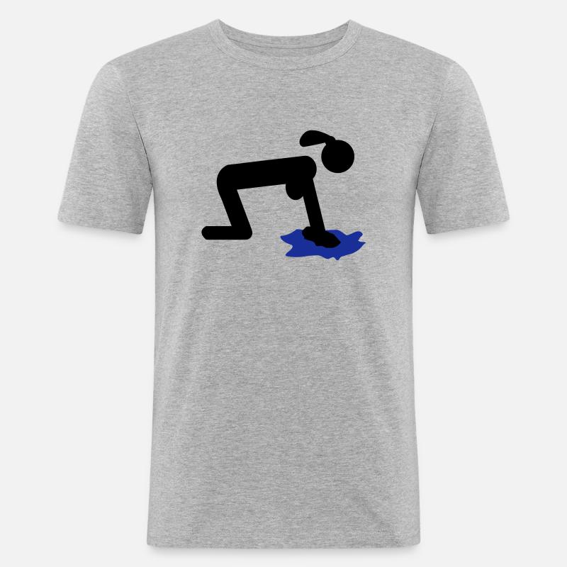 putzen putzfrau - Männer Slim Fit T-Shirt - Grau meliert