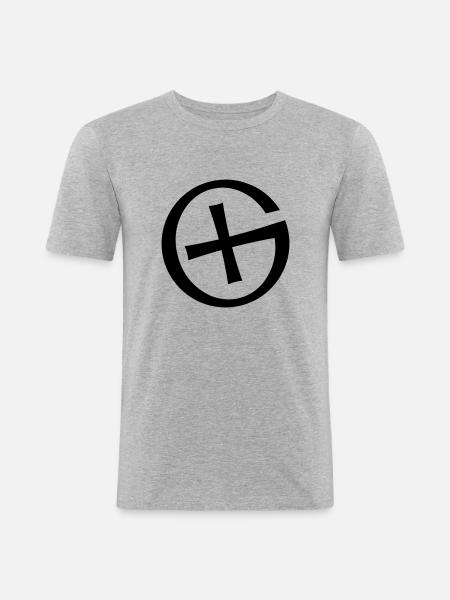 Geocaching Logo - Männer Slim Fit T-Shirt - Grau meliert