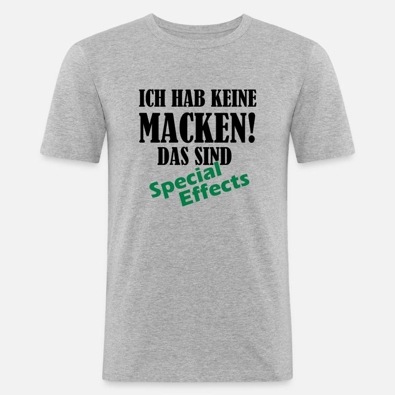 keine_macken_02 - Männer Slim Fit T-Shirt - Grau meliert