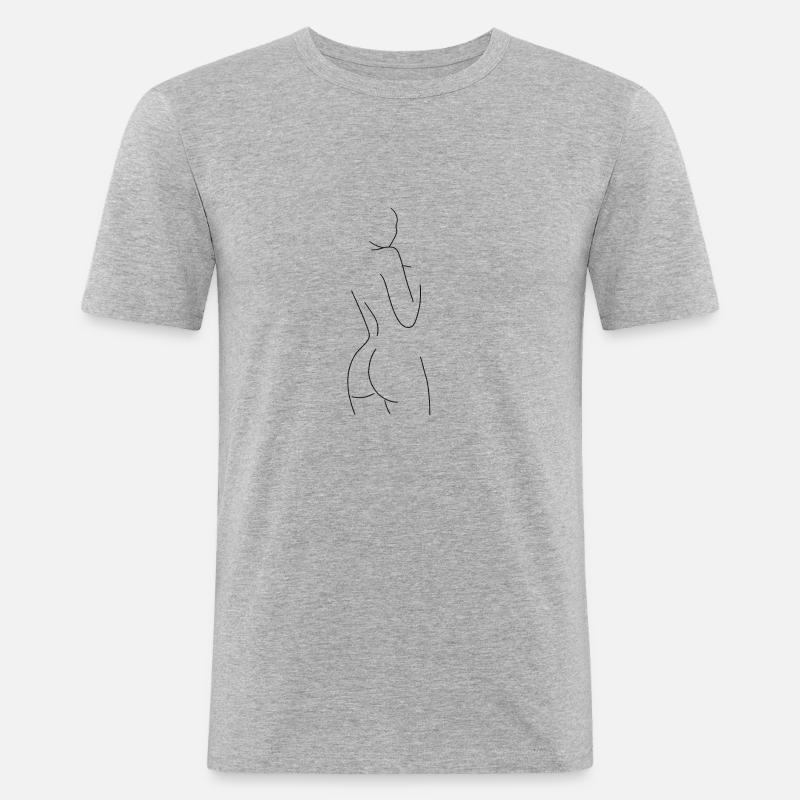 F540EDC3 4BA8 4FEE 87CE 82DF07E144C9 - Männer Slim Fit T-Shirt - Grau meliert