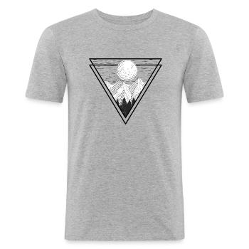 mountains - Men's Slim Fit T-Shirt - heather grey - Front - Nik (191cm)