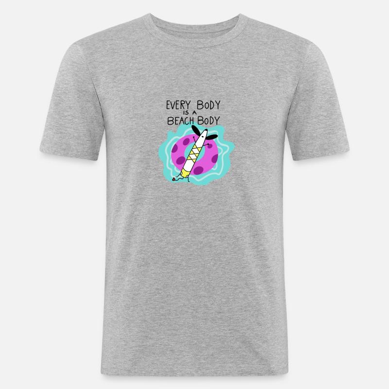 DACKEL DACHSHUND TECKEL DACKELLIEBE DAGGEL - Männer Slim Fit T-Shirt - Grau meliert