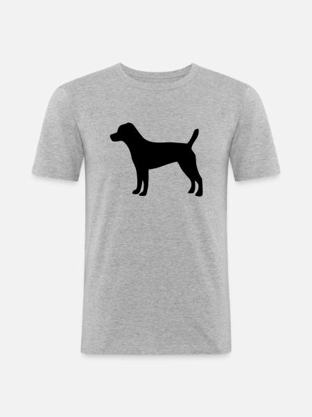 Patterdale Terrier - Männer Slim Fit T-Shirt - Grau meliert