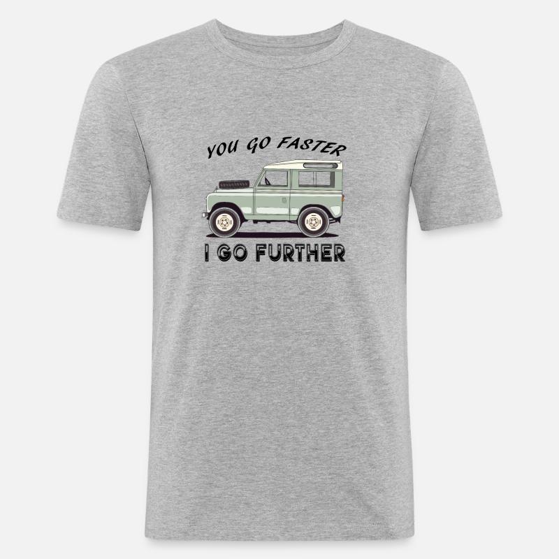 Der alte 4x4, der weit geht - Männer Slim Fit T-Shirt - Grau meliert
