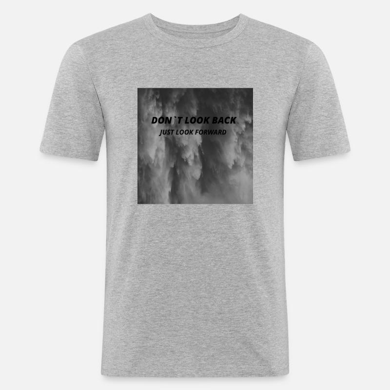 Pullover mit Spuch - Männer Slim Fit T-Shirt - Grau meliert