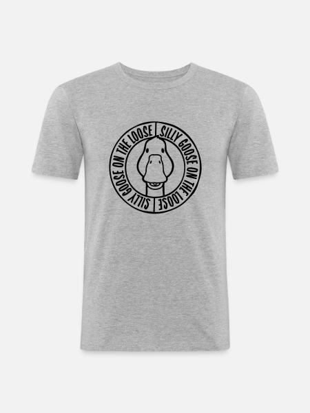 goose on the loose - Men's Slim Fit T-Shirt - heather grey