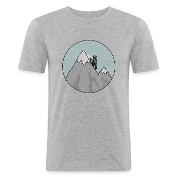 Grimpeur - T-shirt près du corps Homme - gris chiné - Devant - Nik (191cm)