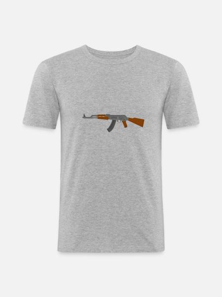 AK 47 - Männer Slim Fit T-Shirt - Grau meliert