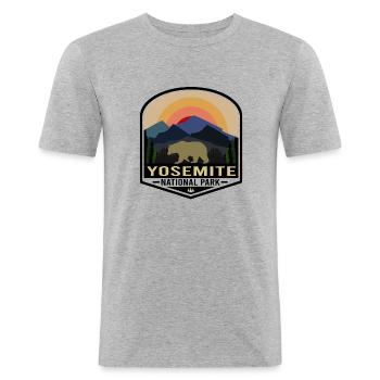 Yosemite-Nationalpark - Männer Slim Fit T-Shirt - Grau meliert - Vorne - Nik (191cm)