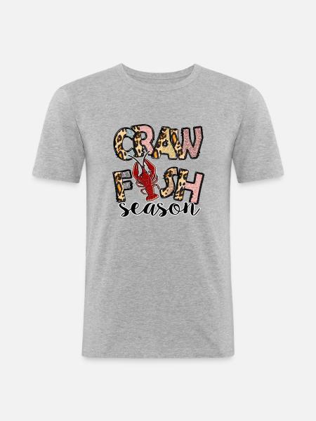 Langusten-Saison - Männer Slim Fit T-Shirt - Grau meliert