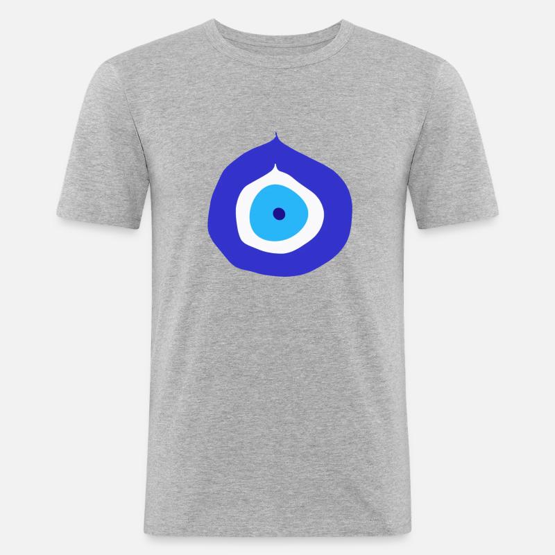 Nazar Protective Design - Evil Eye - Obcisła koszulka męska - szary melanż