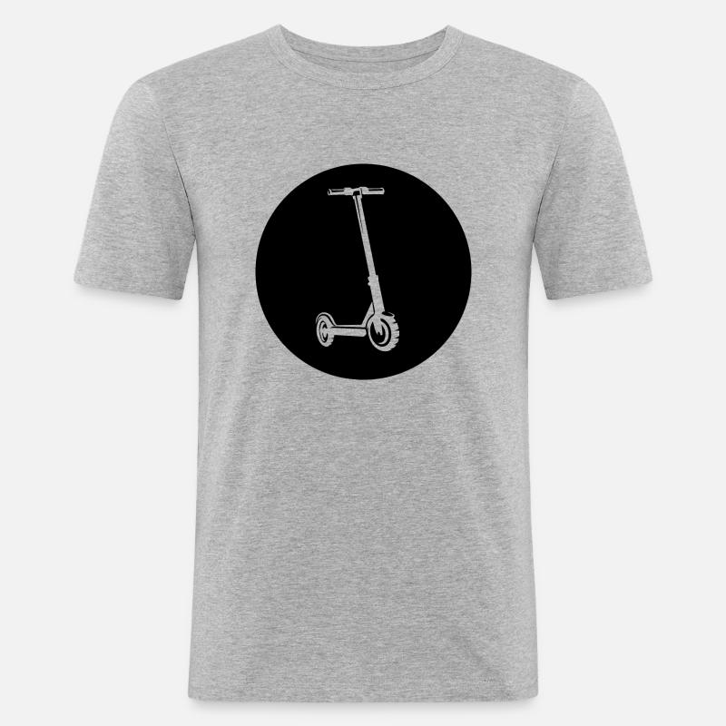 E-Scooter E-Roller Scooter - Männer Slim Fit T-Shirt - Grau meliert