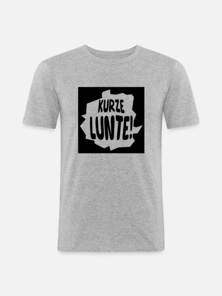 kurze lunte - Männer Slim Fit T-Shirt - Grau meliert