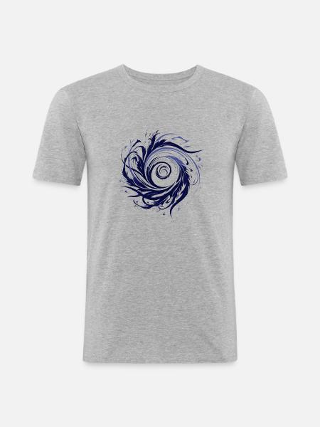 Spirit of Wind - Männer Slim Fit T-Shirt - Grau meliert