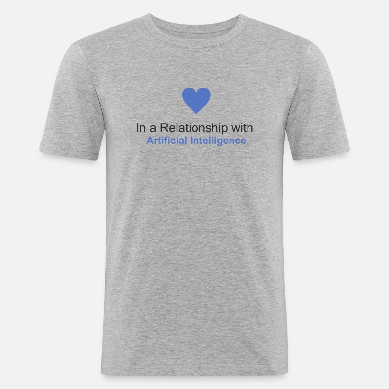 In a relationship with Artificial Intelligence - Men's Slim Fit T-Shirt - heather grey