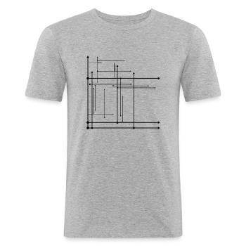 Pfeilen - Männer Slim Fit T-Shirt - Grau meliert - Vorne - Nik (191cm)