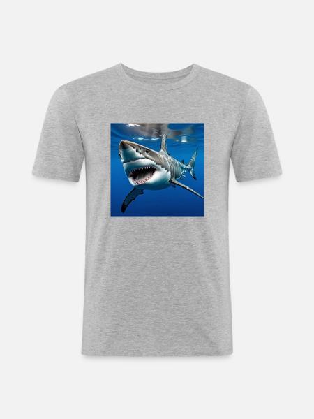 Silent Majesty - Männer Slim Fit T-Shirt - Grau meliert