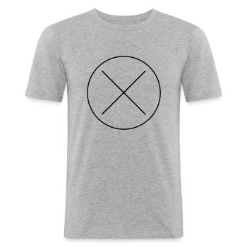 Circle with Cross Personalization Color Changing - Men's Slim Fit T-Shirt - heather grey - Front - Nik (191cm)