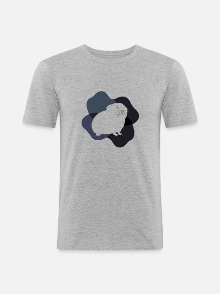 Meerschweinchen Fell Frischfutter - Männer Slim Fit T-Shirt - Grau meliert