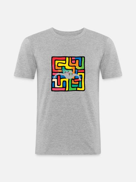Schwimmen Freibad Schnorcheln - Männer Slim Fit T-Shirt - Grau meliert