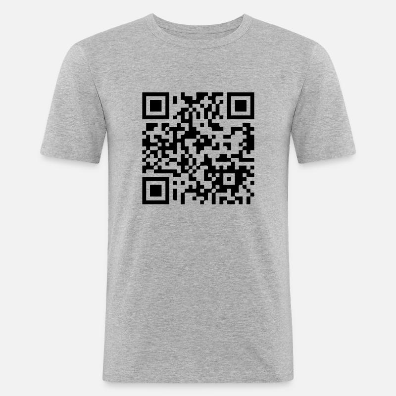 barcode3d - Männer Slim Fit T-Shirt - Grau meliert