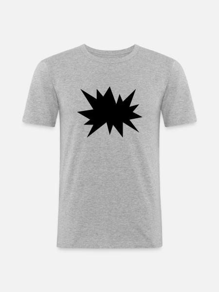 Boom!! - Männer Slim Fit T-Shirt - Grau meliert