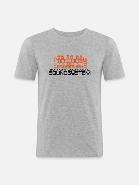 support your local soundsystem - Men's Slim Fit T-Shirt - heather grey