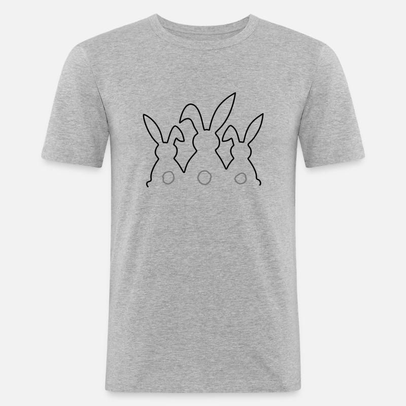 Hasengang - Männer Slim Fit T-Shirt - Grau meliert