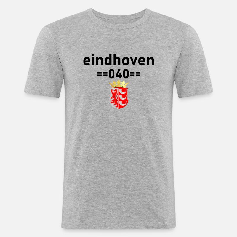 eindhoven 040mit waffe eindhoven - Männer Slim Fit T-Shirt - Grau meliert
