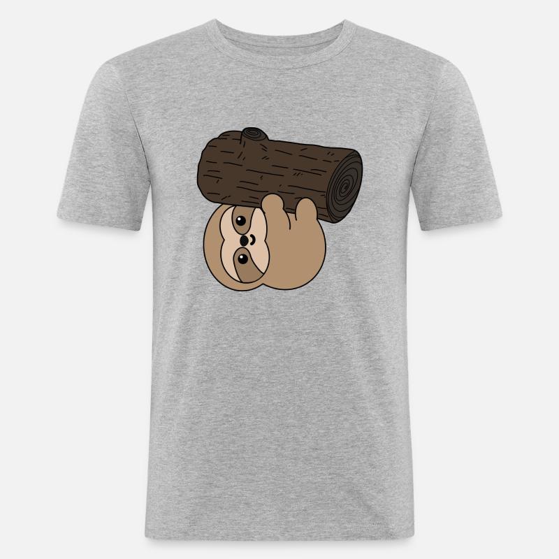 Faultier - Männer Slim Fit T-Shirt - Grau meliert