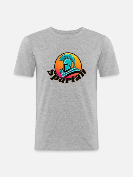 Spartan - Männer Slim Fit T-Shirt - Grau meliert