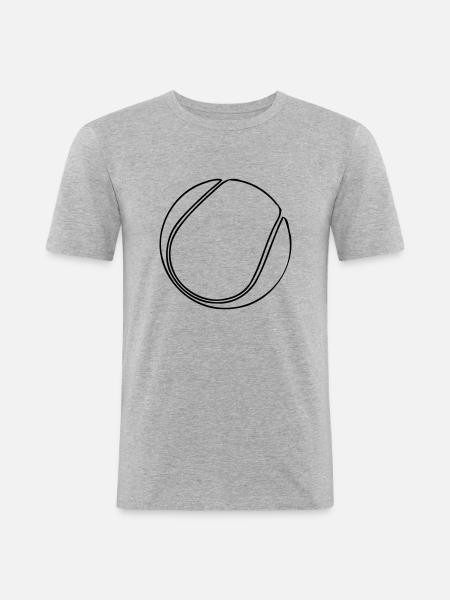 Tennisball - Männer Slim Fit T-Shirt - Grau meliert