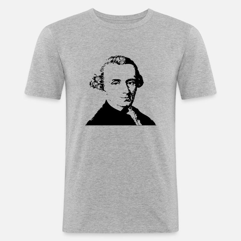Immanuel Kant 2 - Männer Slim Fit T-Shirt - Grau meliert