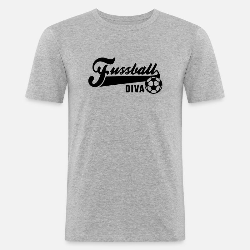 Fussball DIVA - Männer Slim Fit T-Shirt - Grau meliert