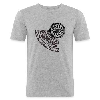 MAORI - Men's Slim Fit T-Shirt - heather grey - Front - Nik (191cm)