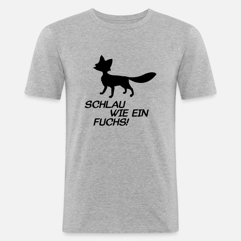 fuchs - Männer Slim Fit T-Shirt - Grau meliert