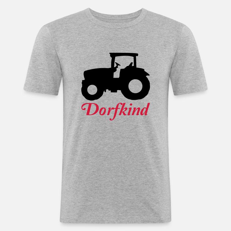 traktor2 - Männer Slim Fit T-Shirt - Grau meliert