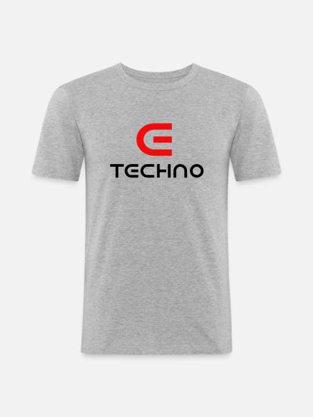techno - technofans und mehr - Männer Slim Fit T-Shirt - Grau meliert