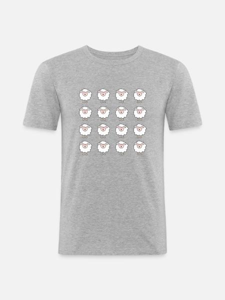 Mouton - T-shirt près du corps Homme - gris chiné