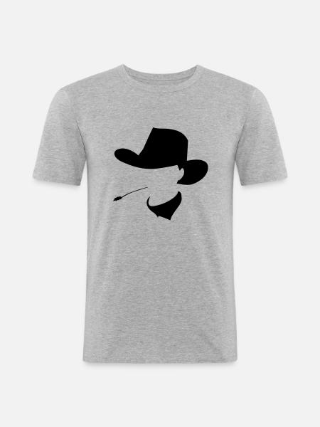 cowboys - T-shirt près du corps Homme - gris chiné